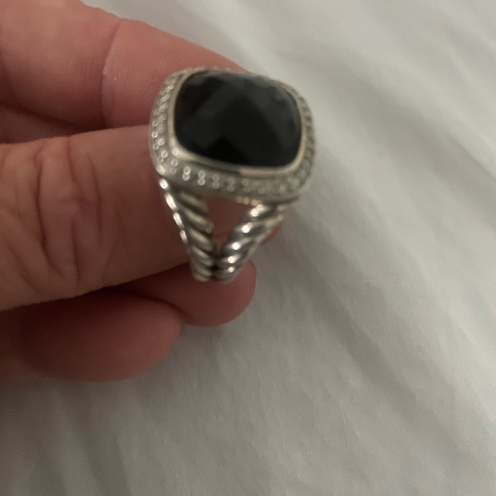 Albion® Ring Sz 6
Sterling Silver with Black Onyx and Diamonds, 14mm.  Stunning